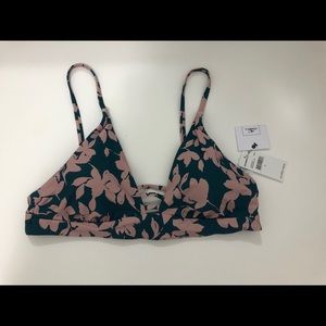 New O’Neill blue Floral Strech bikini Top swimwear